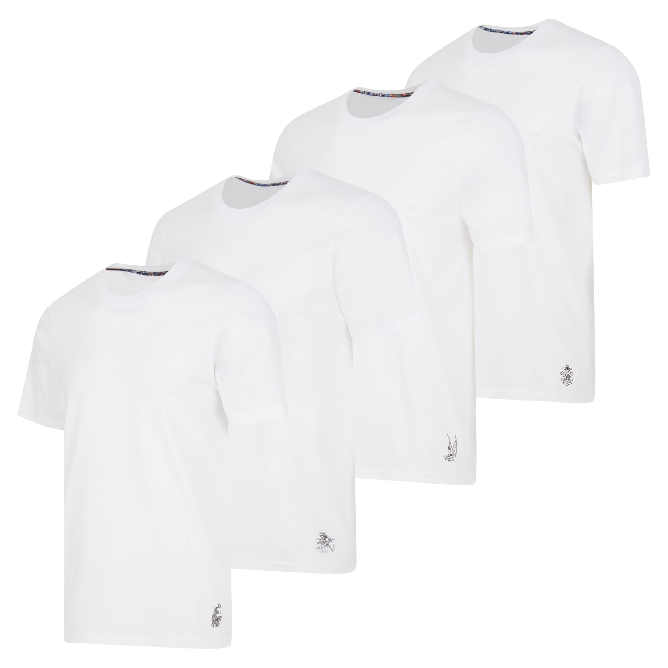 ED HARDY Men's 4-Pack Crew Neck Stretch Cotton Blend Breathable Active T-Shirt for Men | Comfortable Workout Top | Multi