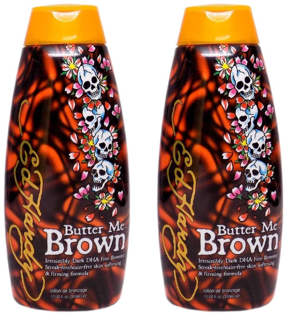 Ed Hardy Butter Me Brown Tanning DHA & Streak Free Bronzing Cream Lotion for Men and Women Outdoor Sunless Tan