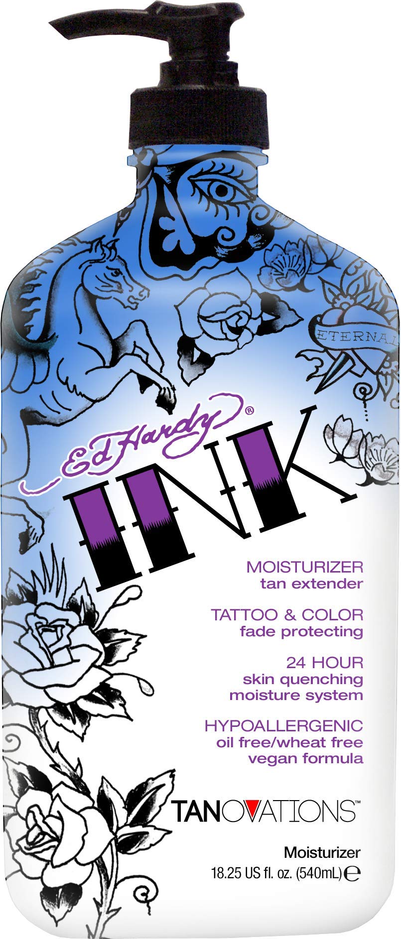 ED HARDY INK Tattoo & Color Fade Moisturizer Tan Extender for Men During Summer Beach Vacation