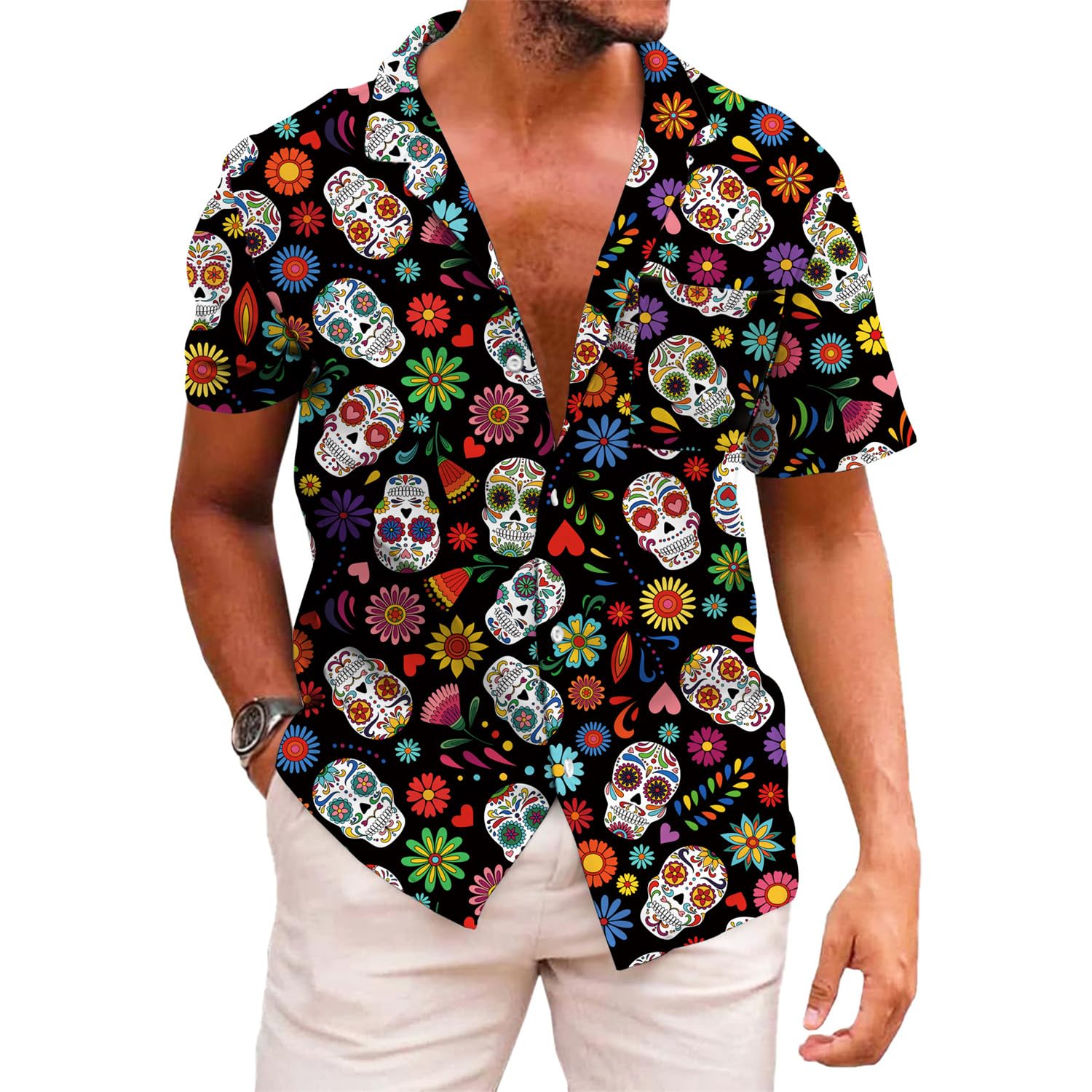 KYKU Funky Hawaiian Shirt for Men | Ultimate Tropical Vacation Wear | Men's Palm Beach Shirts 2XLegreeropular Search Ter
