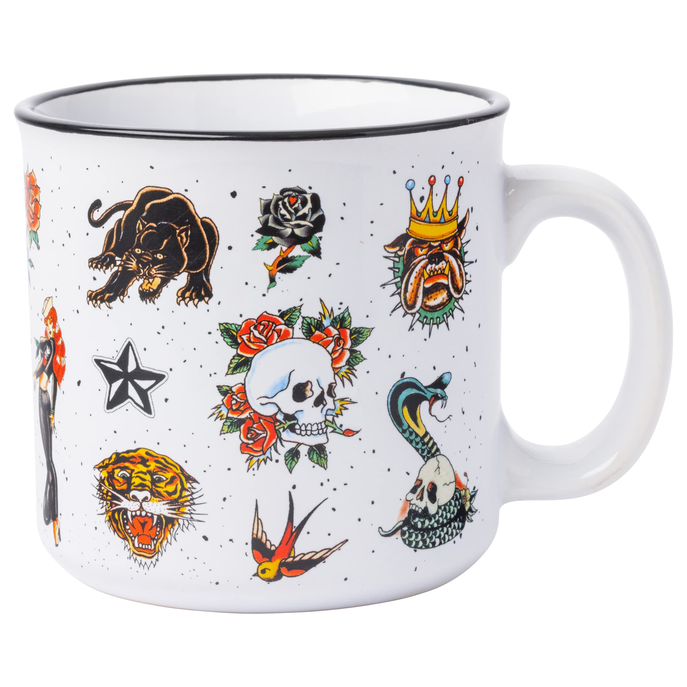 Ed Hardy Icons Ceramic Camper Mug for Men and Women, Outdoor Adventurer, 20 Ounces  
Ed Hardy Icons Ceramic Camper Mug,