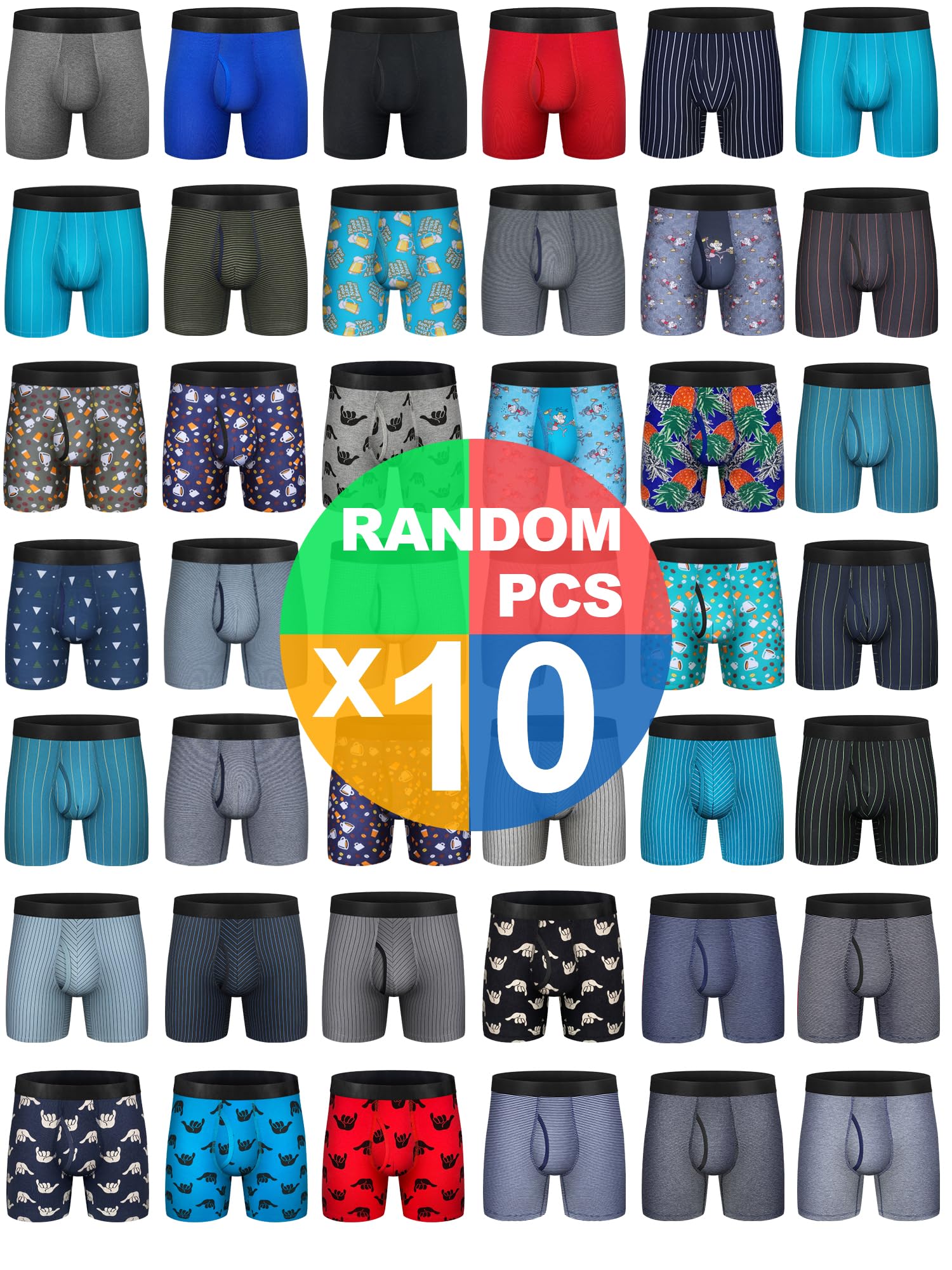 Comfy Breathable Men's Cotton Boxer Briefs Tagless Wide Waistband Multipack
| Breathable Cotton Boxer Briefs for Men Ta