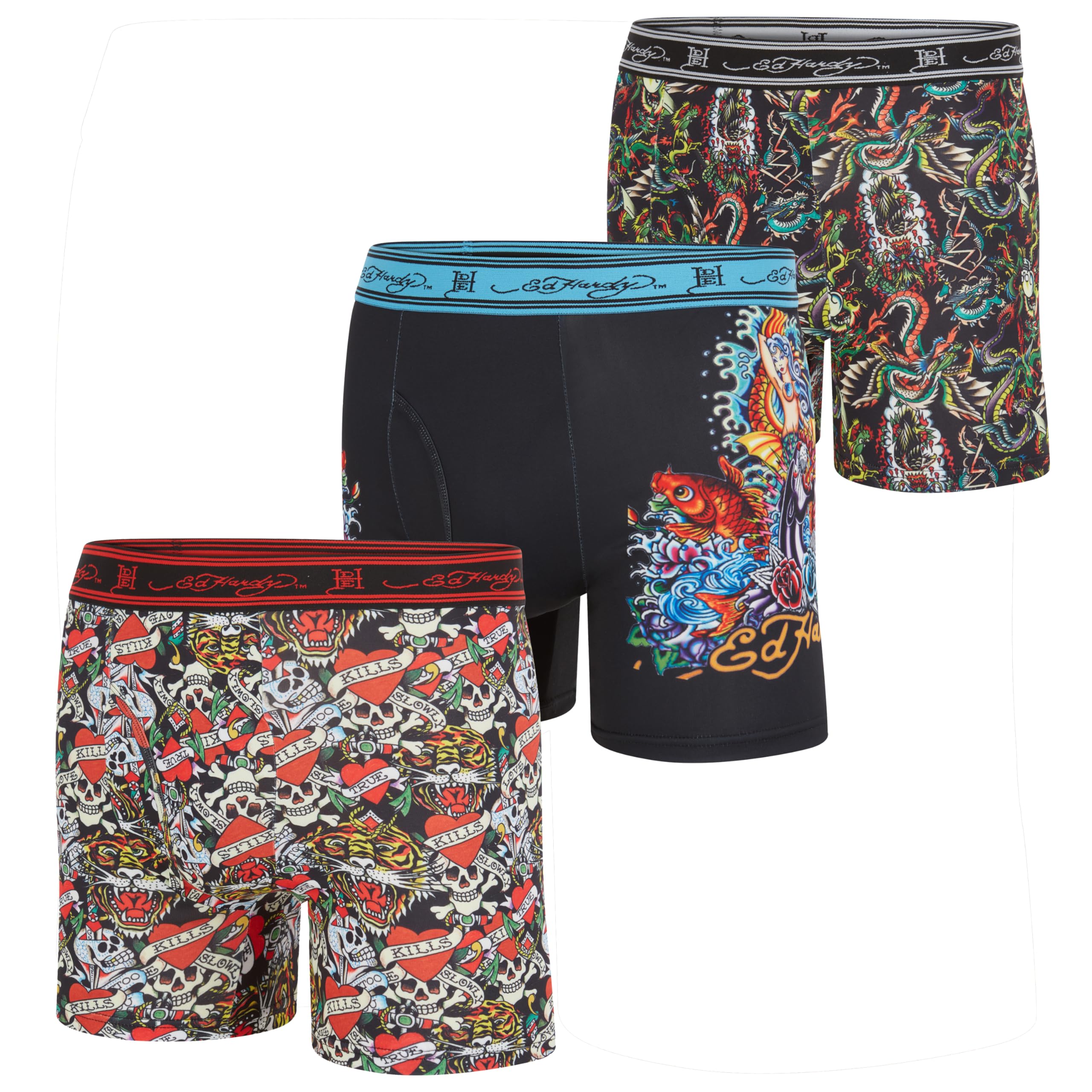 ED HARDY Mens Active Stretch Breathable Underwear Multipack Comfortable Gym Boxers  
ED HARDY Mens Stretch Breathable Bo